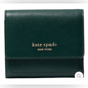 Kate spade booked trifold wallet in green bean
